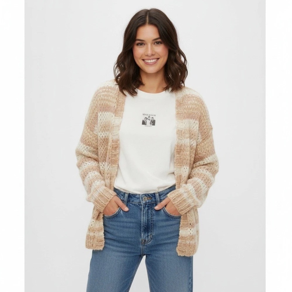 American Eagle Sweater Oversized Bandana Cardigan Open Chunky Knit Oversized XS